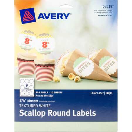 AVERY DENNISON LABEL, TEXTURED SCALLOP RD 8218